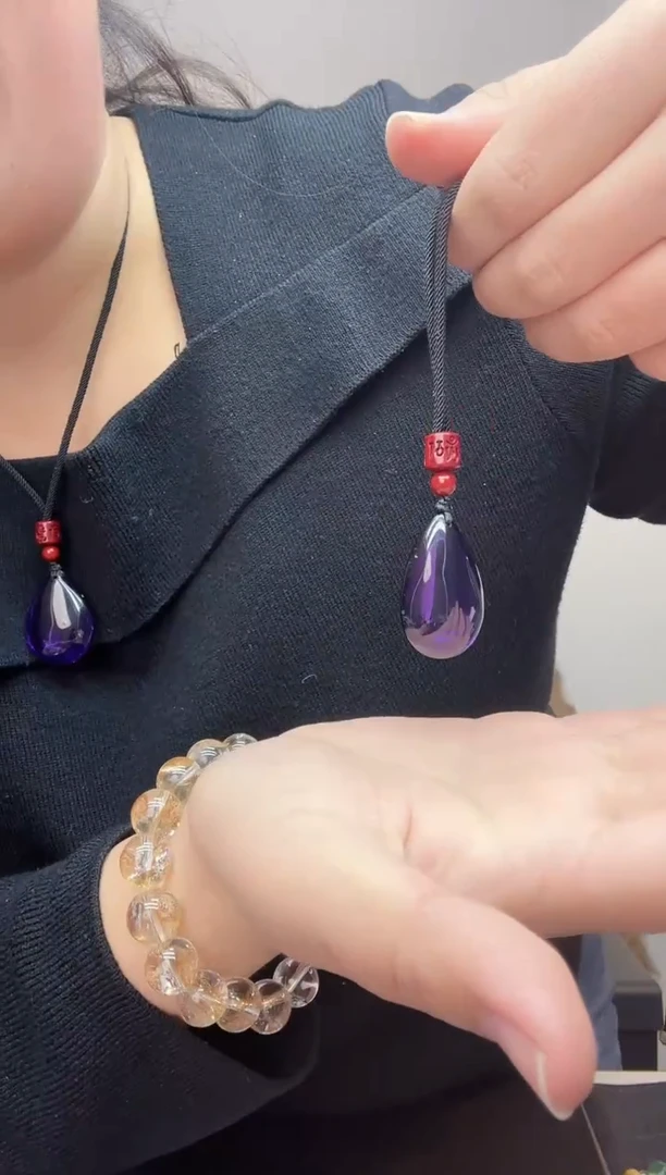 颈饰未镶嵌水晶天然紫水晶吊坠120