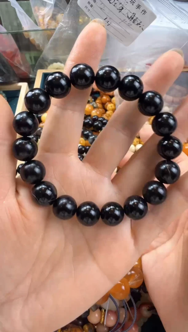 无非金属黑驴蹄子单圈手串12m