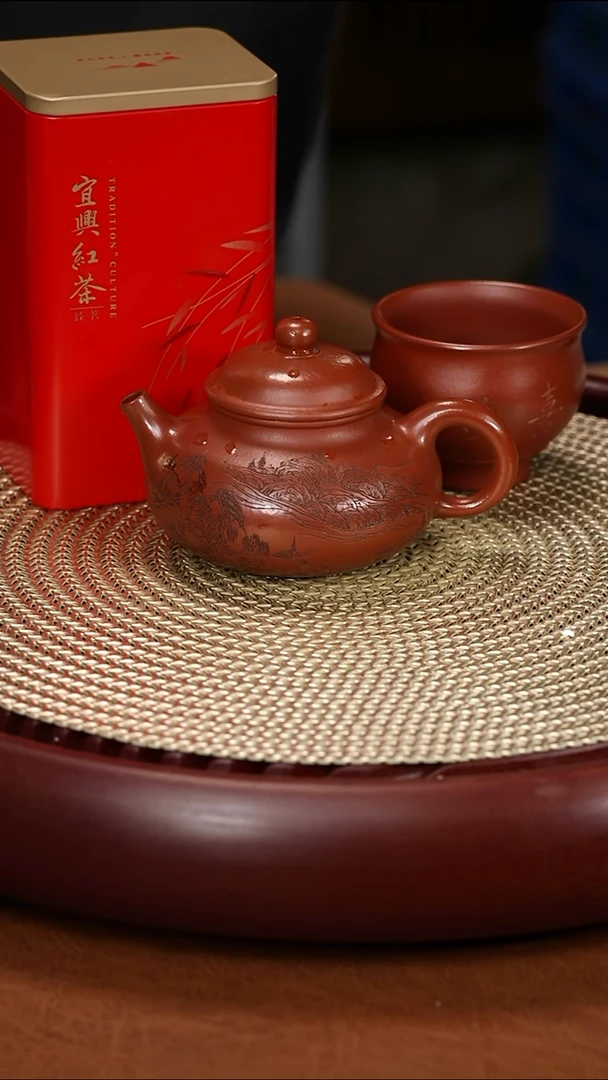 茶壶紫砂潘涛  一杯子 茶叶