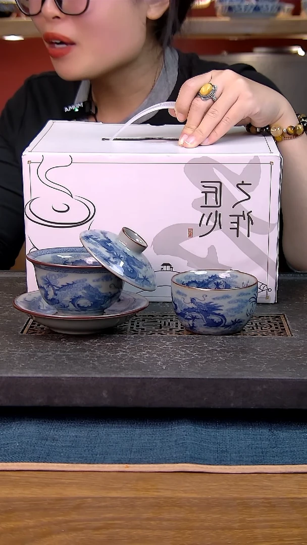 礼盒款2件套 老陶泥开片纹陶瓷茶具