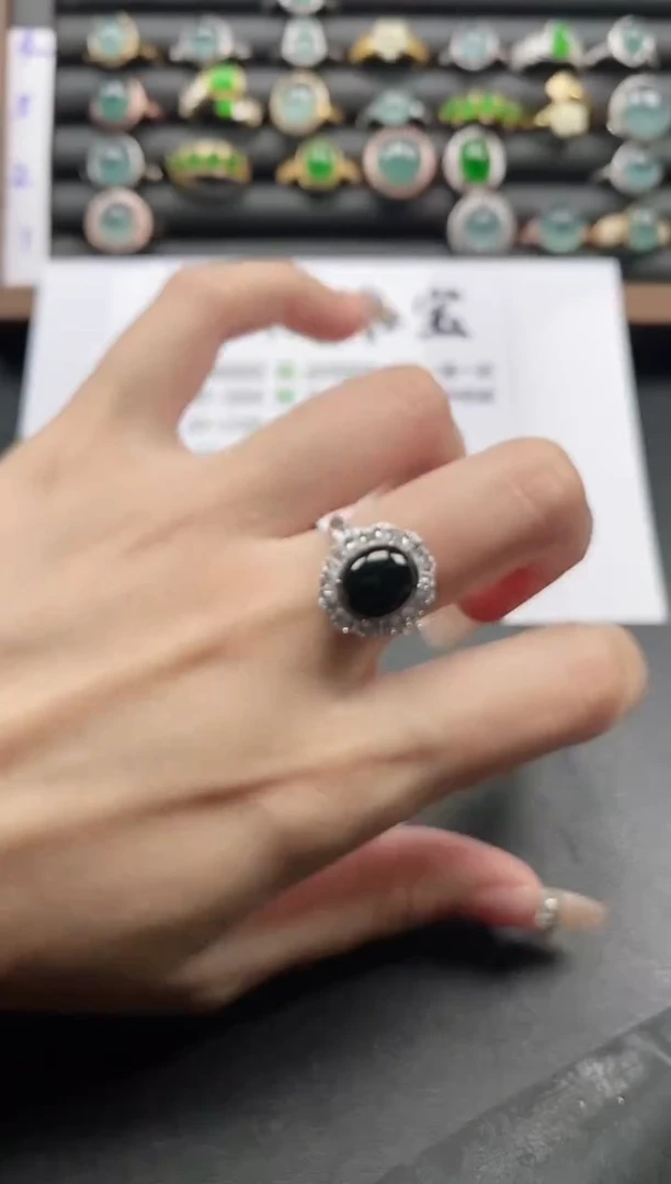 银S925镶嵌戒指翡翠51151
