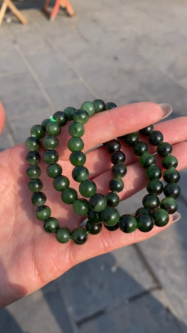 未镶嵌和田玉挂件W**M碧玉手串3条（代购不-退-换）