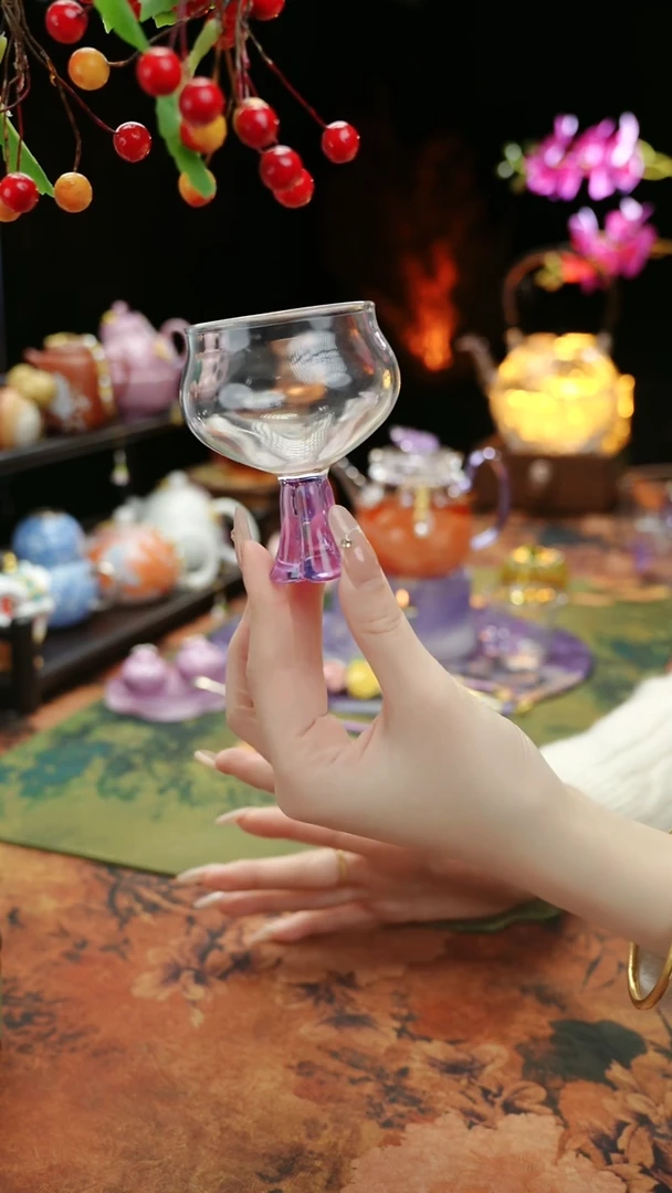 【闪购商品】紫色高足主人杯60cc@@@@@@