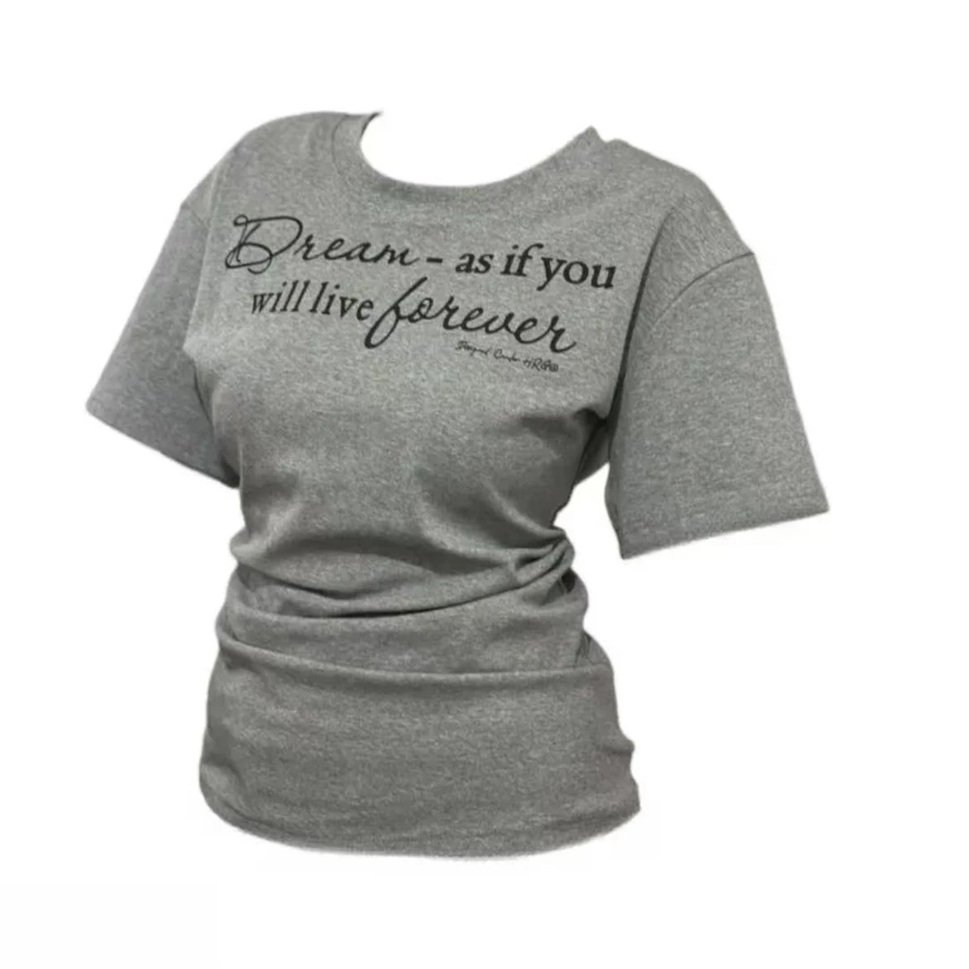 270克93棉微胖mm设计感短袖T恤女夏新款显瘦遮肉辣妹修身上衣