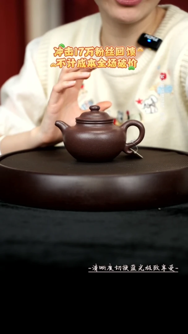 茶壶紫砂MT10289大亨莲子粗砂天青240cc