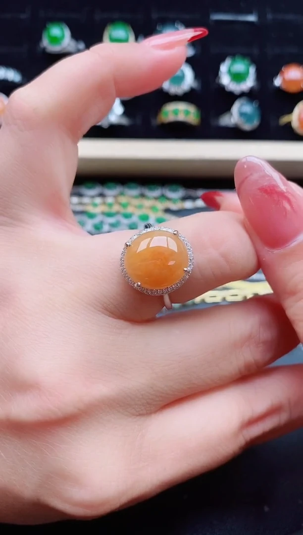 【闪购商品】翡翠戒指银S925镶嵌1321