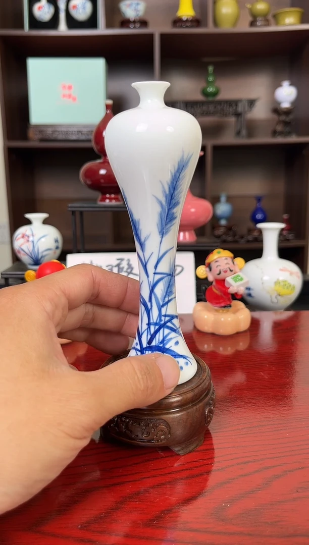摆件瓷12.11晚小花瓶摆件（手工制品默认微瑕）