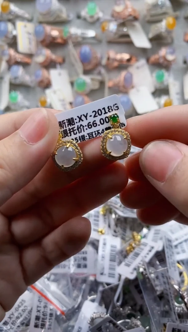 翡翠戒指银S925镶嵌3333---7