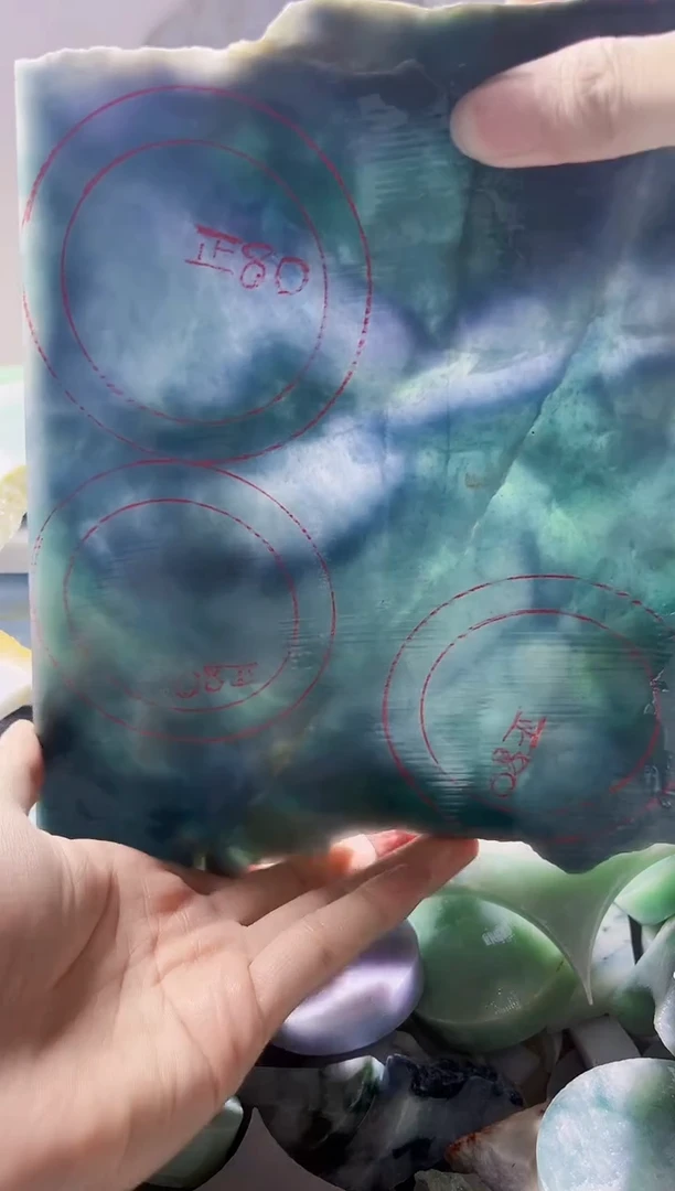 翡翠裸石 缅甸翡翠A货陈28