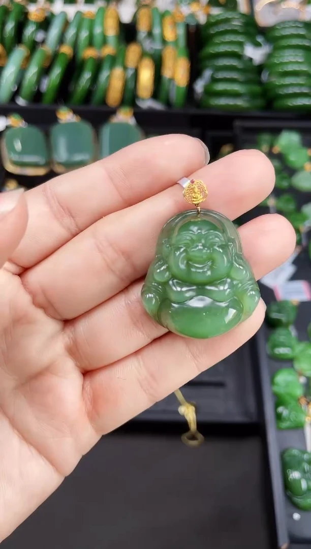 【闪购商品】和田玉吊坠18K金镶嵌33MM 多样性发一