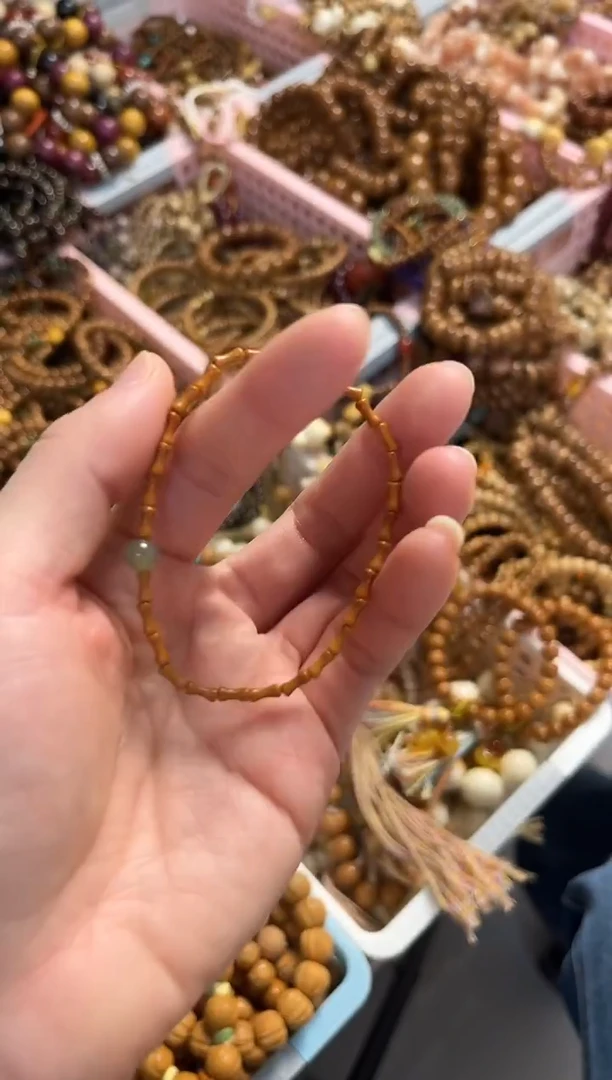 未镶嵌手链和田玉橄榄核竹节手串搭配和田玉