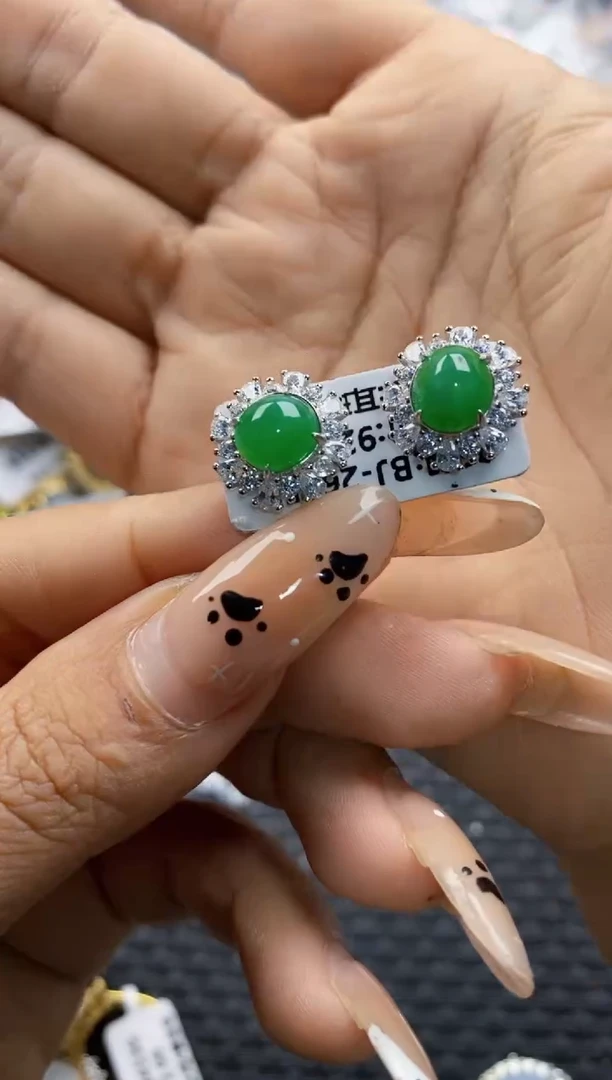 翡翠戒指银S925镶嵌9999     2