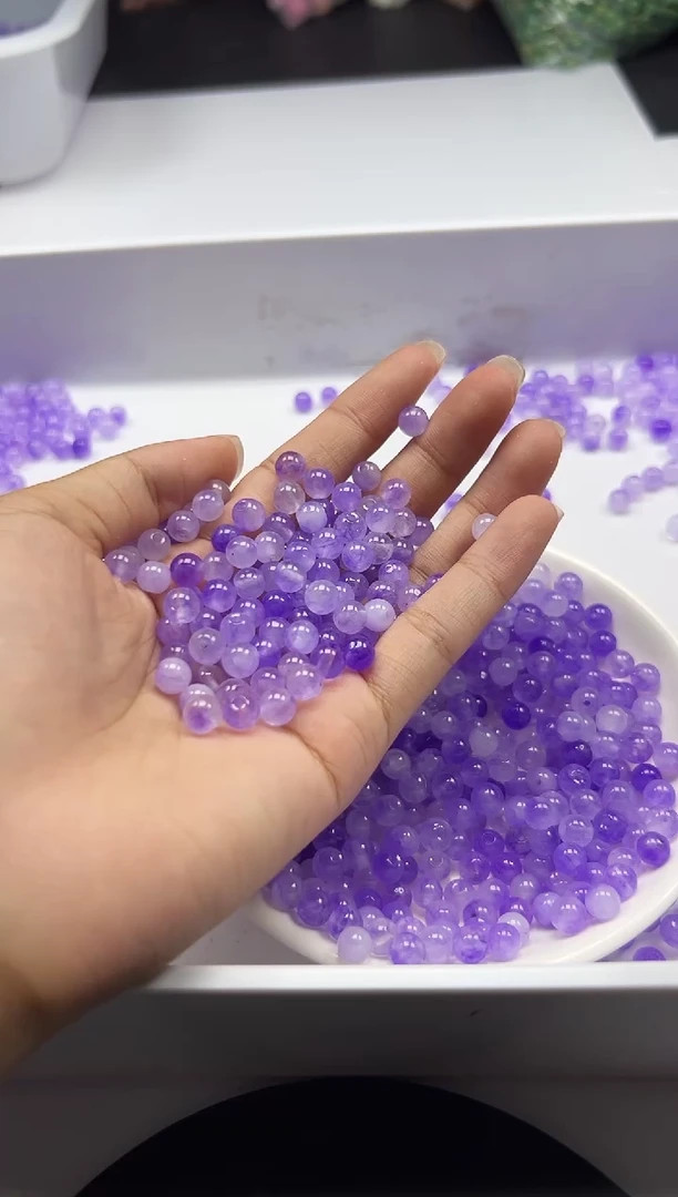 颈饰未镶嵌水晶w1838紫水晶6mm*40颗