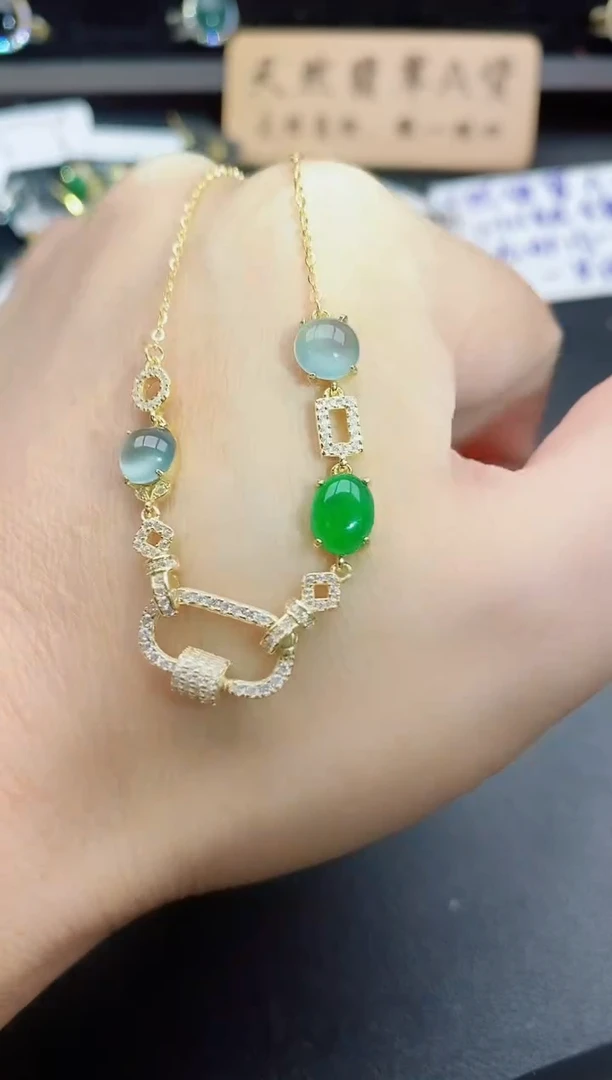 套链银S925镶嵌翡翠1