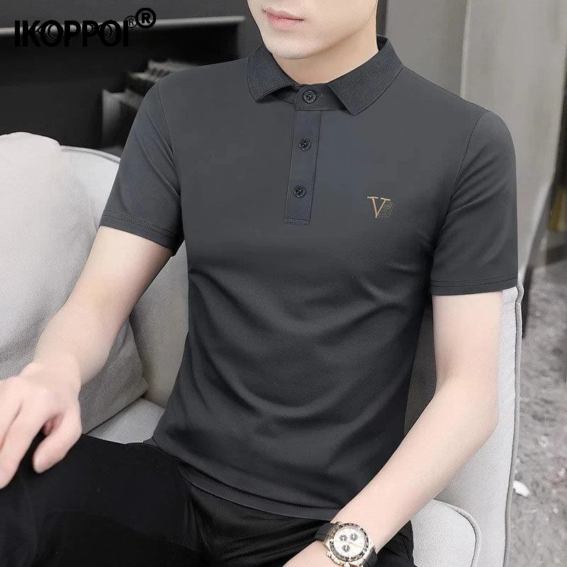 高端男士保罗polo衫短袖T恤2025夏季翻领修身休闲冰丝凉感上衣薄