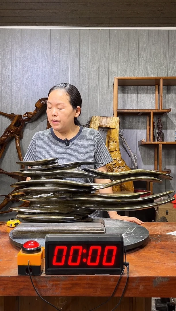 金丝楠收**叔步步高升摆件