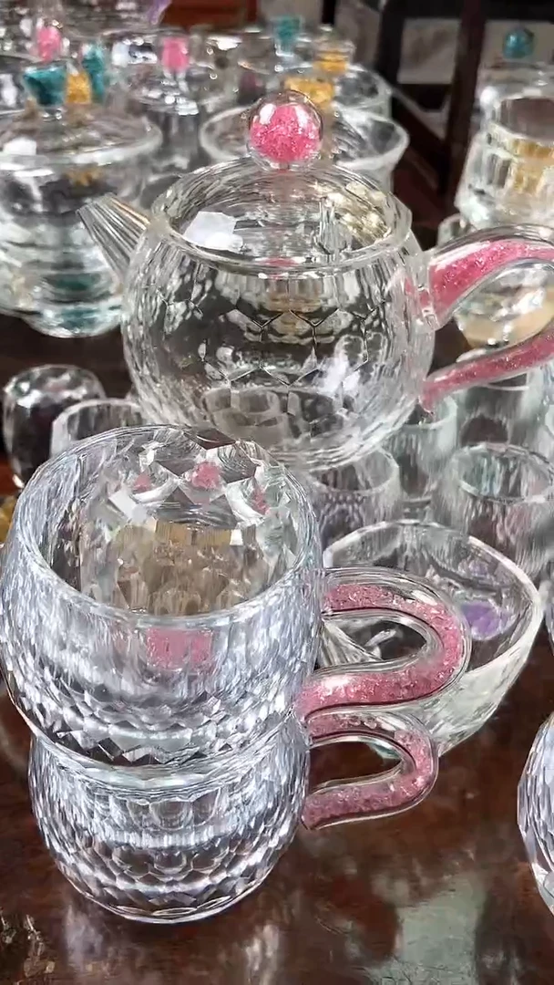 【闪购商品】西施壶粉钻+弯把小茶碗粉钻2个+盖置粉钻