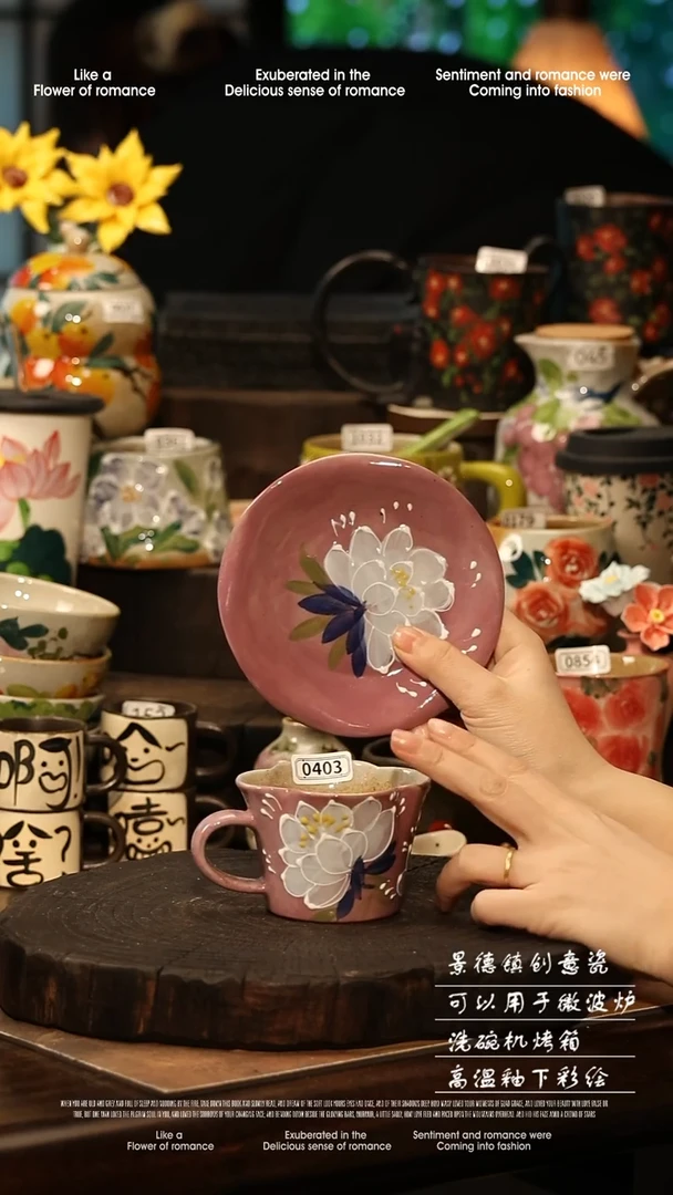 陶瓷景德镇高温釉下彩手工手绘款式@A0403@