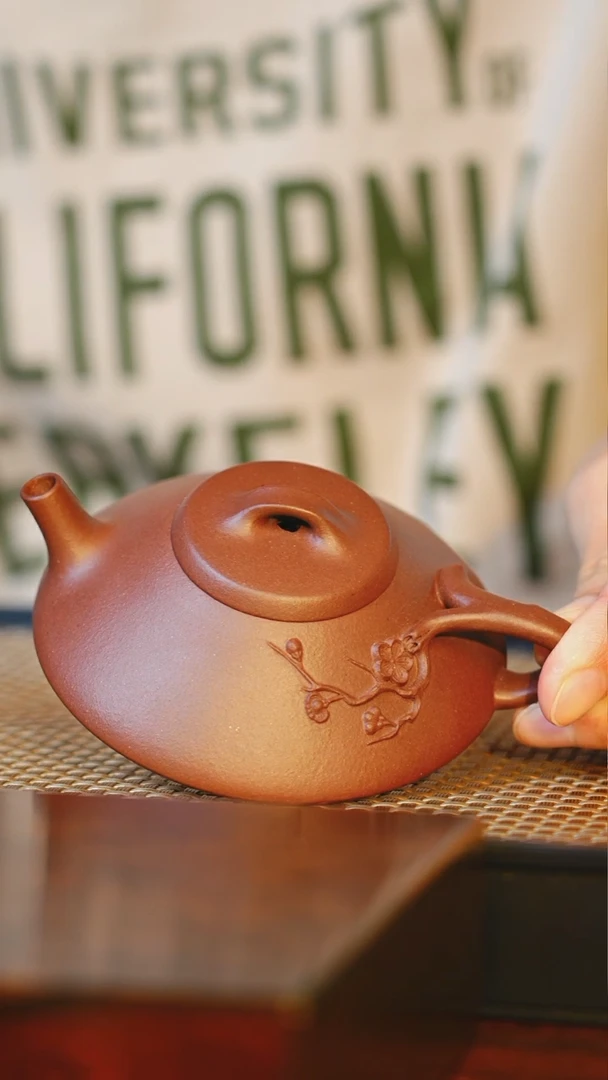 茶壶紫砂合瓢 贴花工艺 100cc 清水泥 宜兴原矿