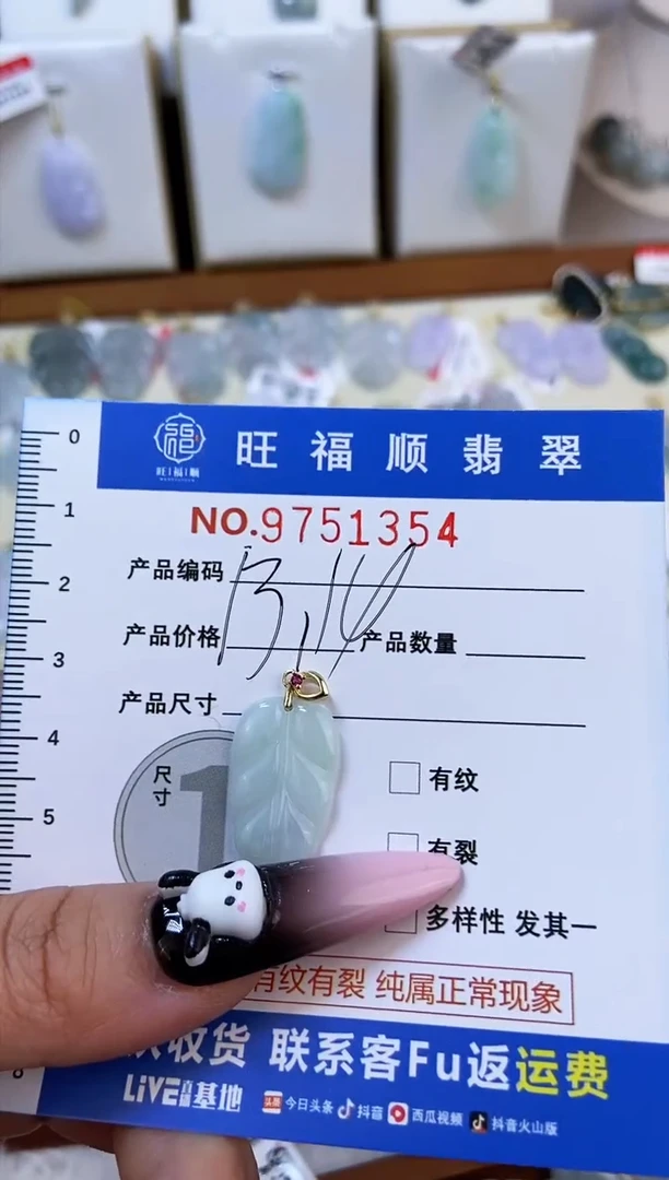 【闪购商品】翡翠颈饰未镶嵌天然缅甸A货翡翠颈饰配绳带礼