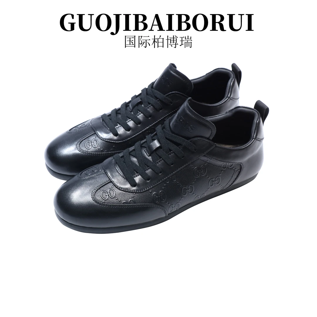 国际柏博瑞男士皮鞋夏季新款低帮透气软底舒适休闲鞋时尚百搭板鞋