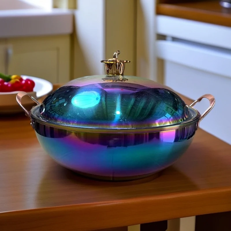 新疆包邮  彩色不锈钢锅 ھەسەن-ھۈسەن داتلاشماس قازان