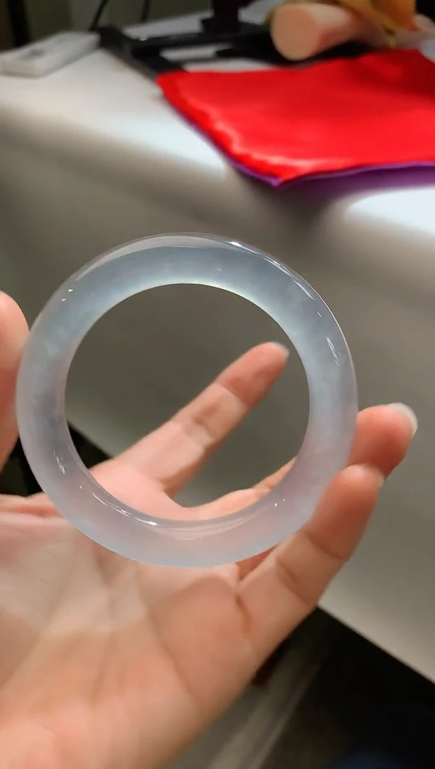 未镶嵌手镯翡翠「云翠阁」天然翡翠A货白冰手镯