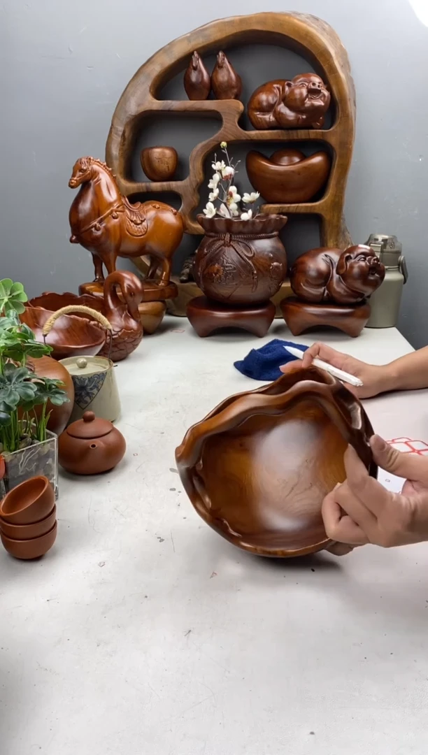 香樟木A42精品树藤小提篮/尺寸