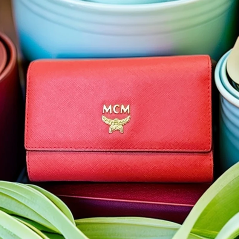 95新 MCM   红色短款钱包  1427 7306