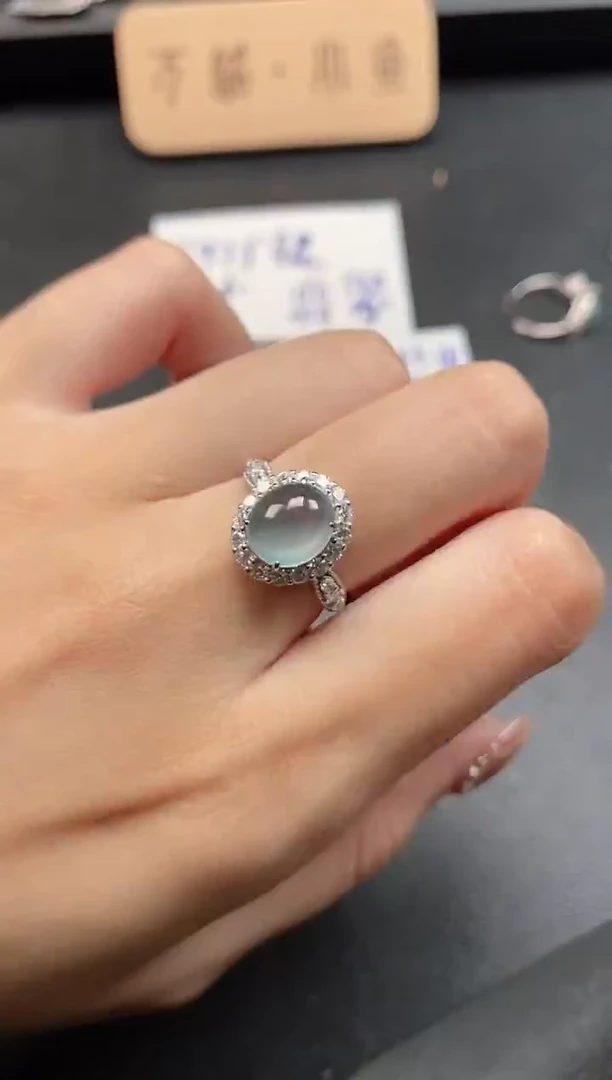 银S925镶嵌戒指翡翠51151