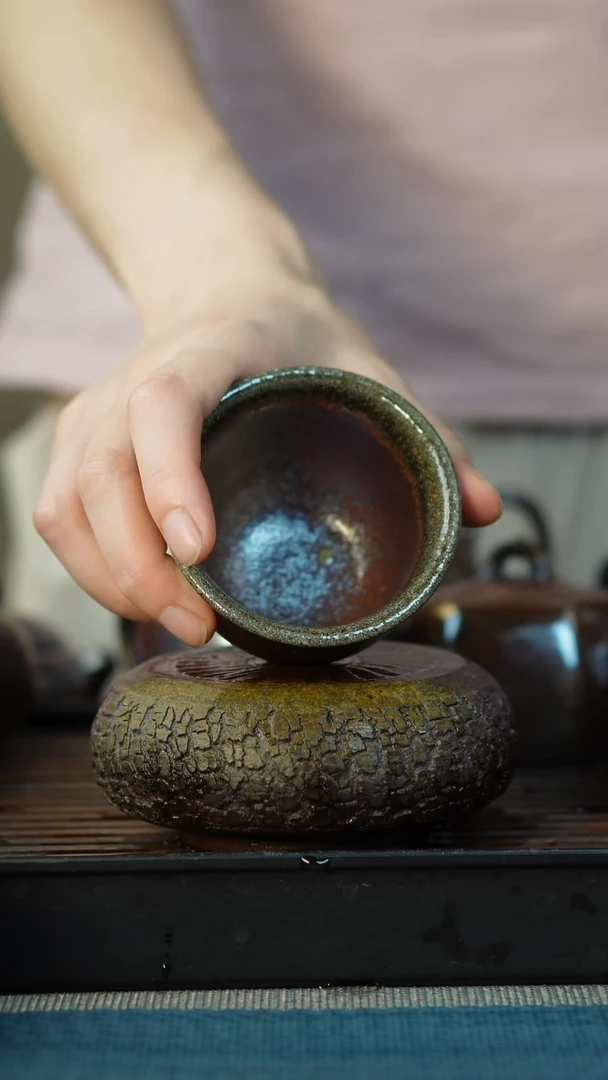 茶壶紫砂柴烧紫砂紫泥杯