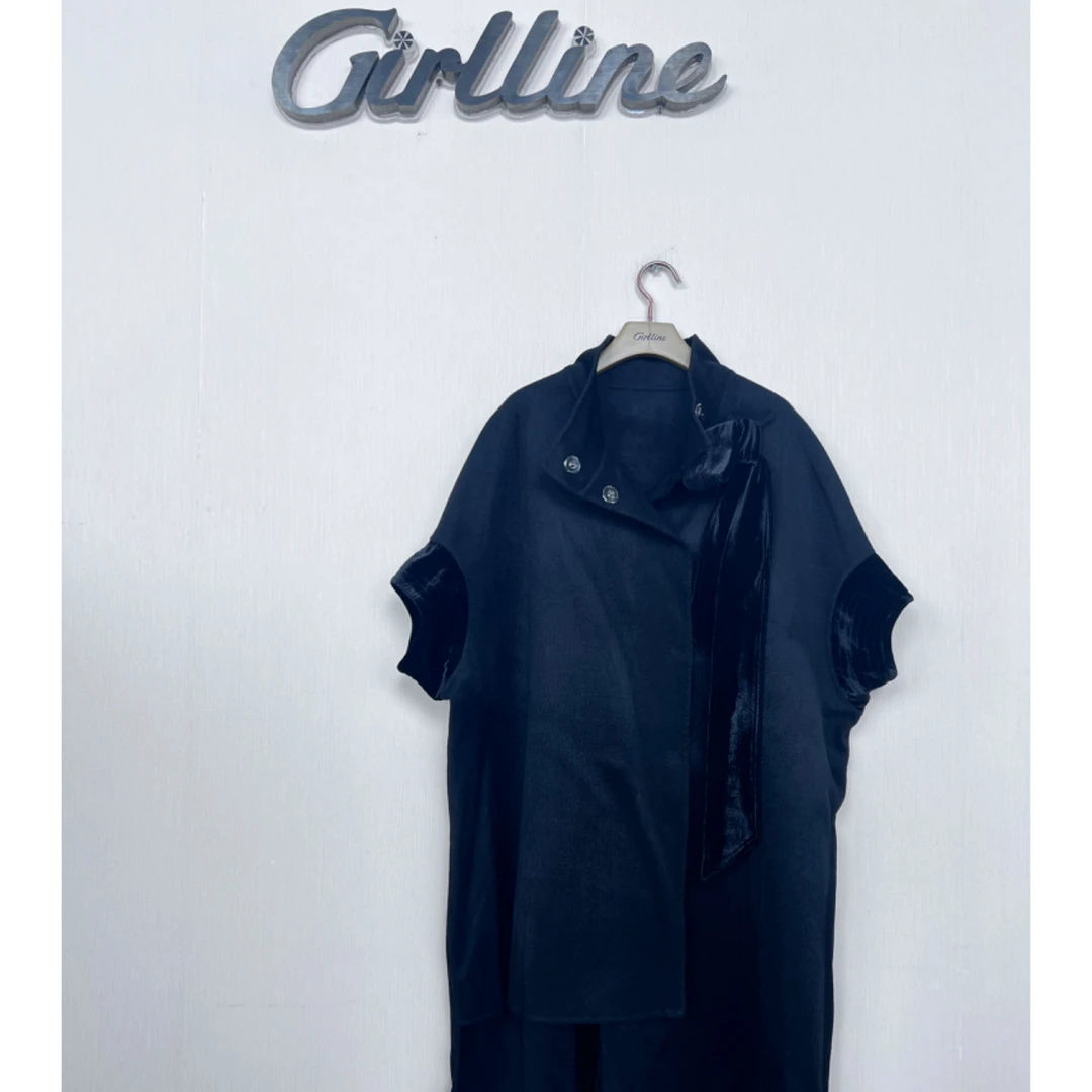 NS90IGC181【重塑经典】新款时尚双面羊毛呢显瘦半袖外套