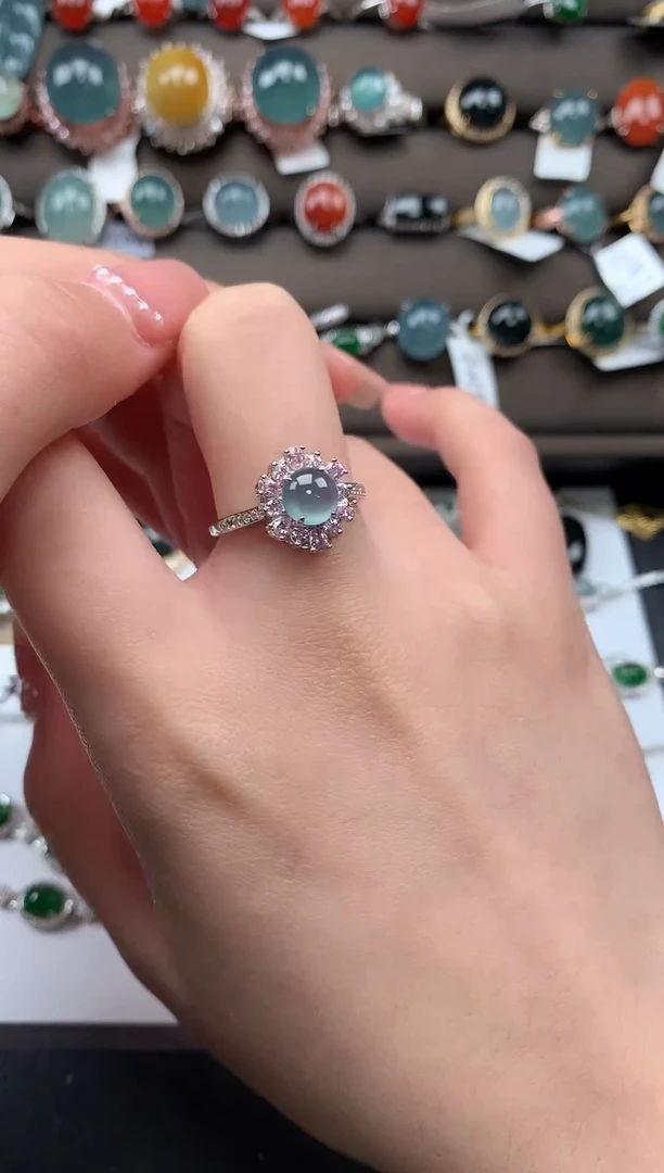 【闪购商品】翡翠戒指银S925镶嵌52141