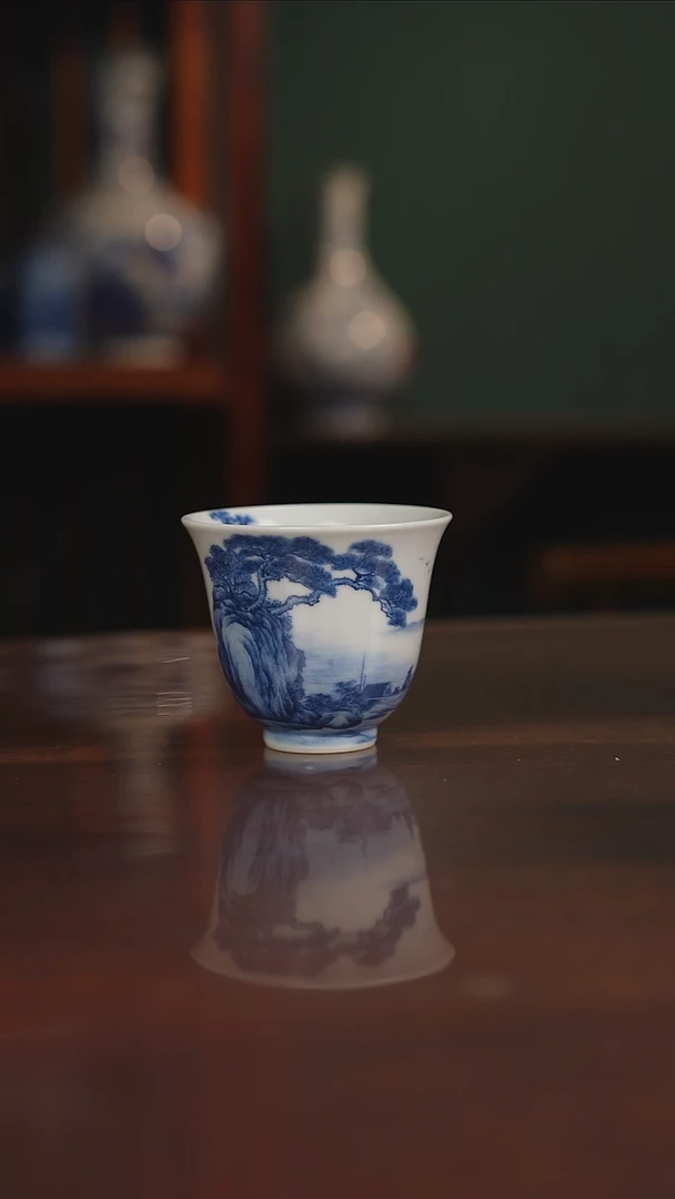 景琳藏青花北派山水