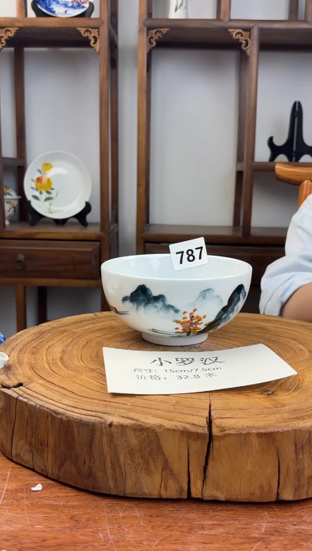 瓷片国韵瓷坊手工手绘小罗汉787