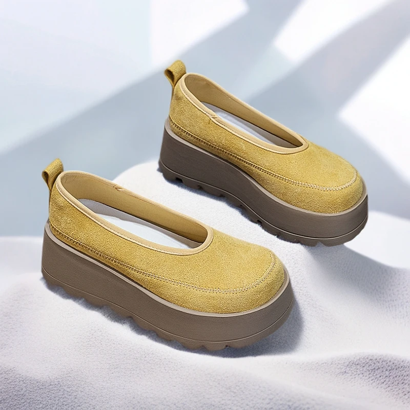 欧若风勃肯鞋女2025年新款丑萌休闲时尚百搭圆头厚底一脚蹬老爹鞋