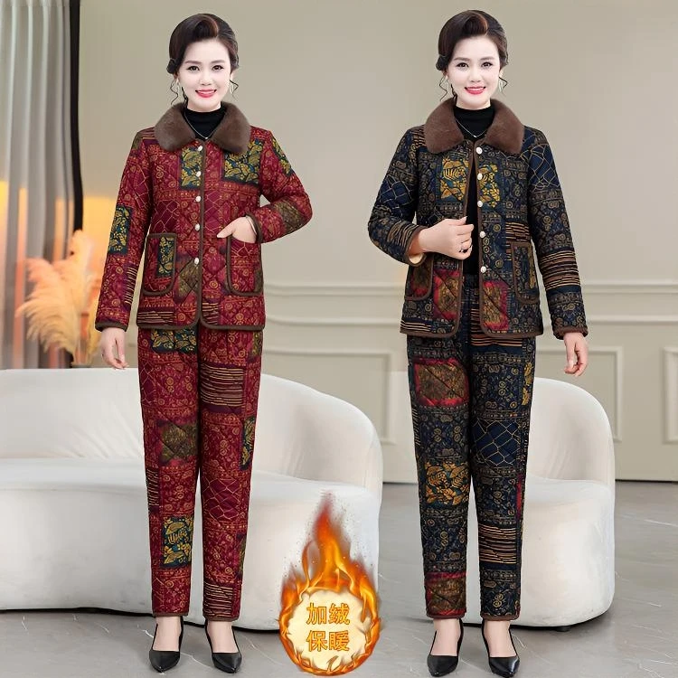 妈妈装加绒加厚2025年流行外套棉衣女冬季外出女士冬款新款外套