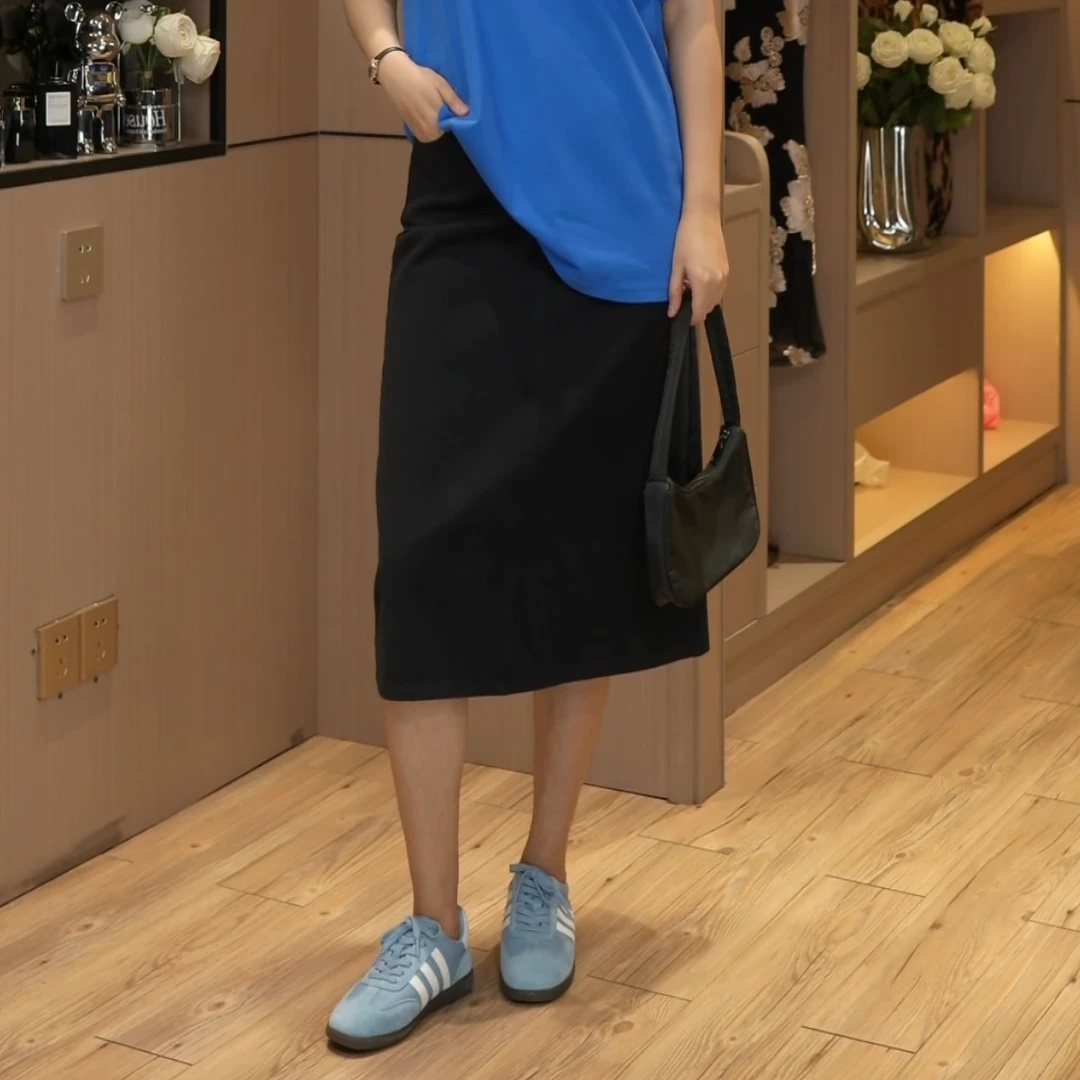 （半身裙）夏季新款高腰半身裙显瘦复古开叉（娜姐推荐）