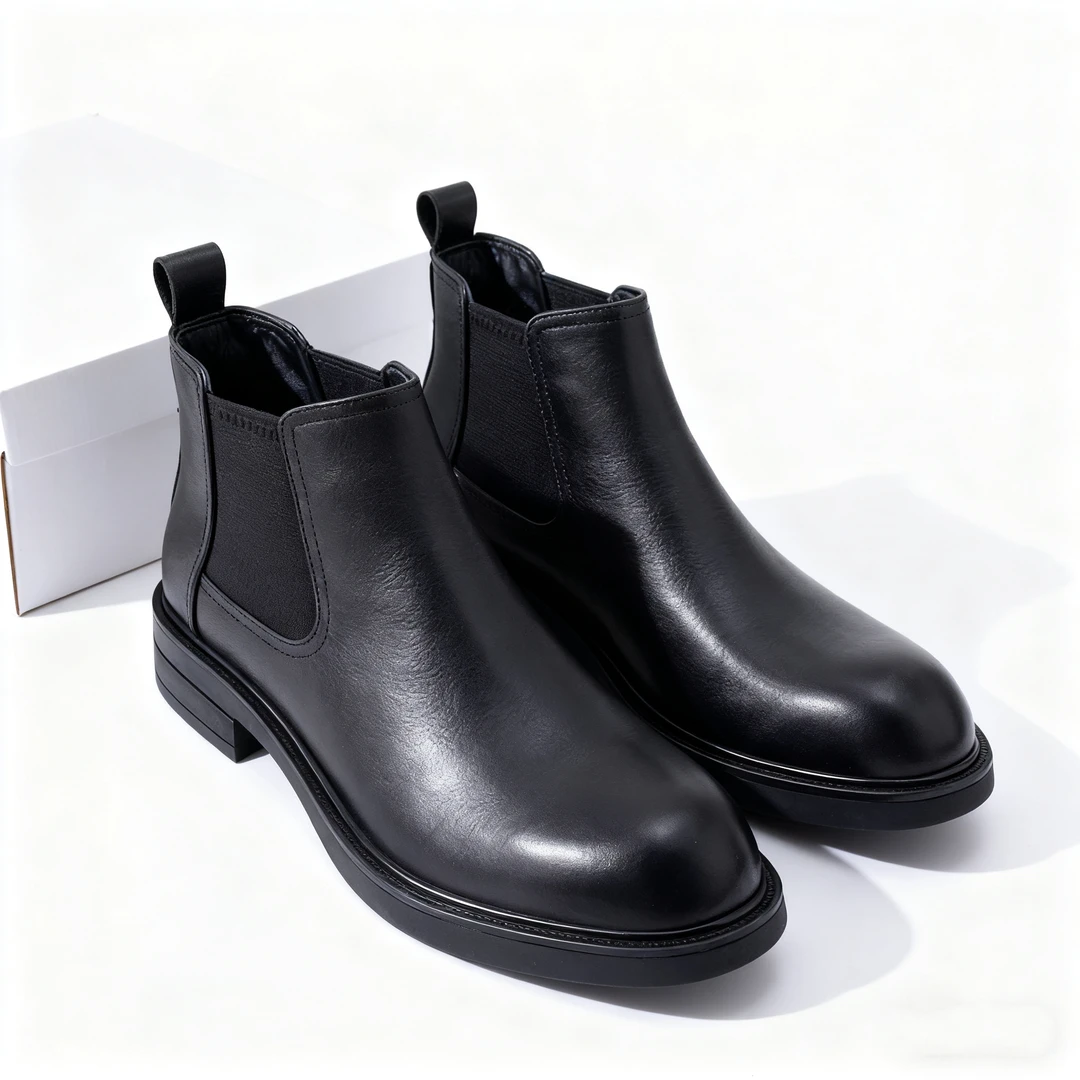 素面净版切尔西靴经典款式秋冬软面商务皮鞋男款切尔西靴男