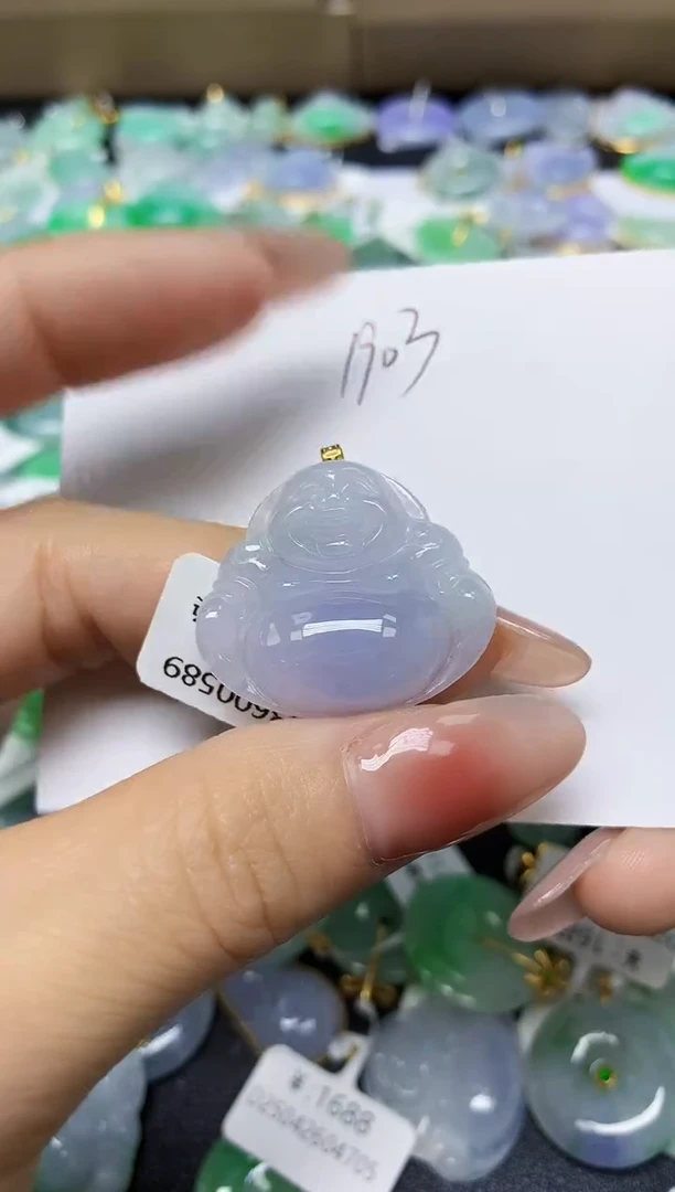 翡翠18K金镶嵌颈饰 天然缅甸翡翠A货