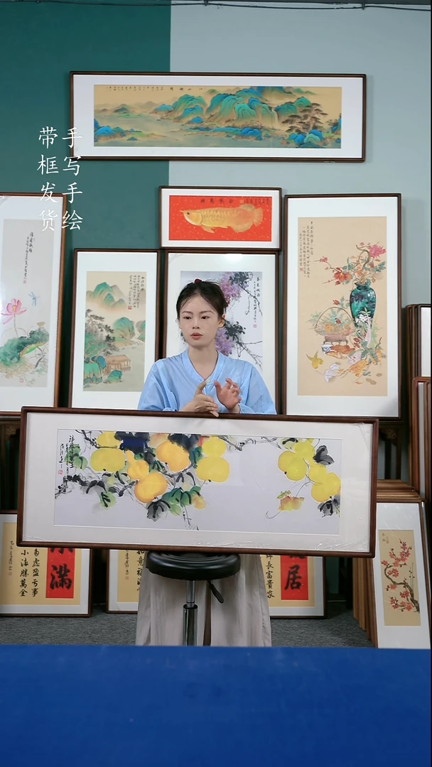 书法B22实木榫卯50*125葫芦 手写手绘作品