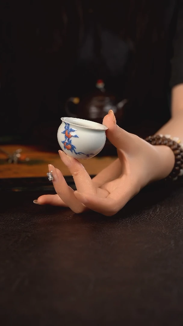 杯聚澜堂桃子小缸杯
