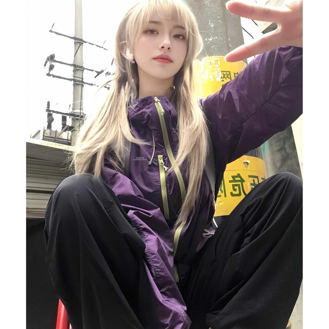 CaKm紫色防晒衣女夏季新款高级轻薄户外休闲机能运动防晒服KSB609