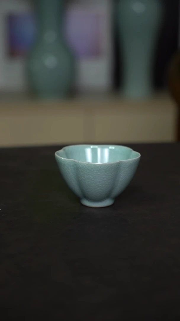 杯子瓷粉青釉梅花杯