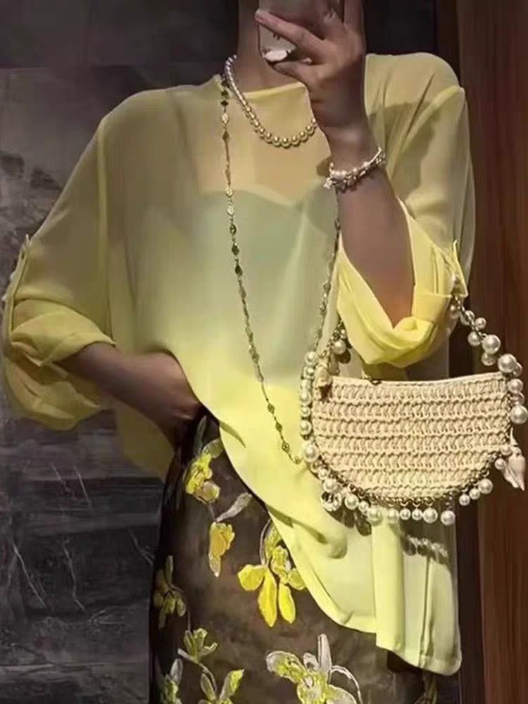 66932-A-8-9-3       夏季新款深圳南油高端欧货时尚刺绣防晒衬衫