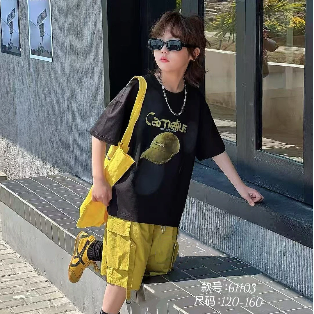 【杨少华服饰】新款夏季中大童套装韩版休闲洋气套装61103