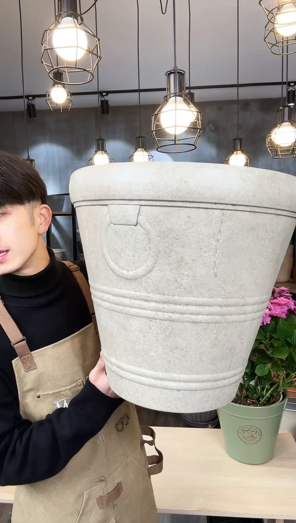 【闪购商品】塑料特价18寸铁环盆奶茶色4只
