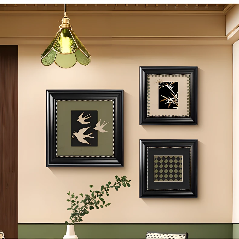 中古风客厅沙发背景墙装饰画美拉德复古卧室挂画组合画餐厅壁画