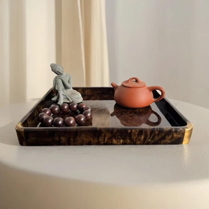 金丝楠阴沉木茶盘实木托盘工艺茶具家居装饰品