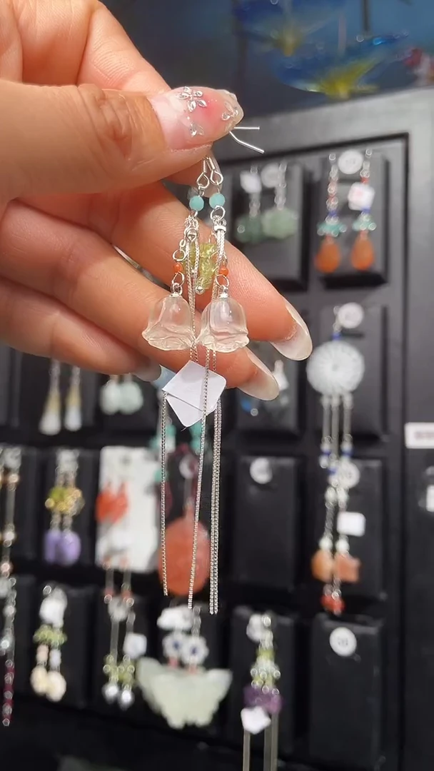 银S925镶嵌耳饰紫晶?****⁹爱痴豆豆